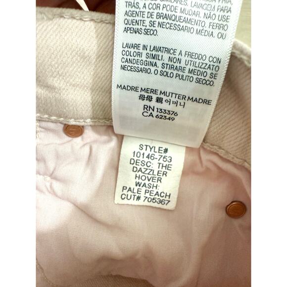 Mother The Dazzler Hover Jeans 27 Date Night Pastel Pink Peach High Rise - Picture 12 of 12